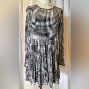 As You Wish Dress checkers  black and ivory Size M  New with Tags